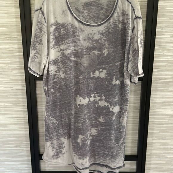 Fila Bnp Parisna open tennis gray and white burnout lightweight T-shirt size M - Picture 1 of 4